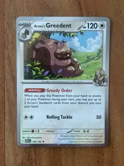 Pokemon TCG Arven's Greedent Destined Rivals COSMOS Holo Promo 159/182 NM Card - Image 1