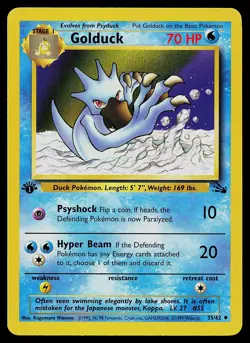 Pokemon Card - Golduck Fossil 35/62 Uncommon 1st Edition - Image 1