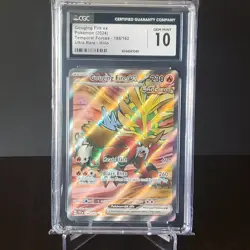 CGC 10 Gouging Fire EX 188 Temporal Forces Full Art Secret Rare Pokemon Card - Image 1