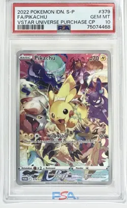 Indonesian Pokemon Card "Pikachu" 379/S-P Promo PSA 10 💎 GEM MINT - Image 1