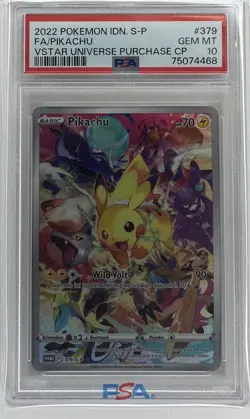 Indonesian Pokemon Card "Pikachu" 379/S-P Promo PSA 10 💎 GEM MINT - Image 2