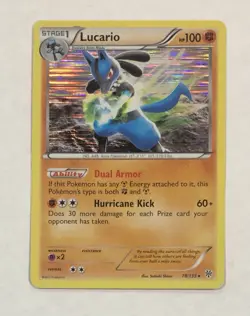 Pokemon LUCARIO Card 78/135 Holo Rare LP B&W Plasma Storm English Light Play - Image 1