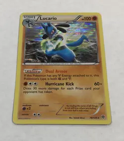 Pokemon LUCARIO Card 78/135 Holo Rare LP B&W Plasma Storm English Light Play - Image 2