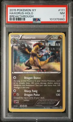 Pokemon TCG Haxorus Holo Rare Card Breakthrough 111/162 PSA 7 - Image 1