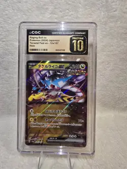 CGC Pristine 10 Pokemon TCG Raging Bolt Ex Japanese Terastal Fest Ex 124/187 - Image 1