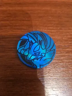 Pokemon TCG Collectible Coin - LUCARIO, Blue Mirror Holo - Image 1