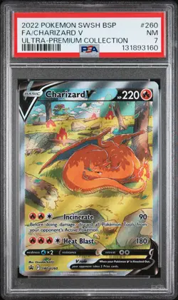2022 Pokemon #260 Fa/Charizard V Ultra-Premium Collection PSA 7 - Image 1