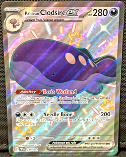 Paldean Clodsire EX 219/091 Full Art Shiny Holo - Paldean Fates -NM- Pokemon TCG - Image 1