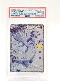 RESHIRAM 2021 POKEMON CELEBRATIONS CLASSIC COLLECTION B&W 113/114 PSA 10 Q0004 - Image 1