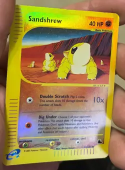 2003 Pokemon TCG Sandshrew Skyridge 92/144 Reverse Holo LP - Image 1