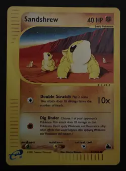 2003 Pokemon TCG Sandshrew Skyridge 92/144 Reverse Holo LP - Image 2