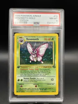 Pokemon Venomoth 1st Edition Jungle PSA 8 | WOTC 1999 | Holo | 13/64 - Image 1