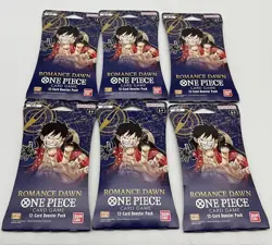 Lot of (6) One Piece English OP-01 Romance Dawn Sleeved Booster Packs Sealed - Image 1