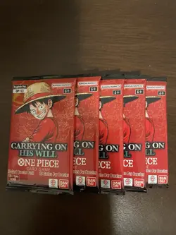 One Piece Carrying On His Will OP-13 Five 5 Booster Packs Lot English B - Image 1