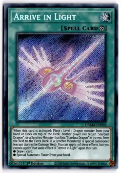 Yugioh TCG Arrive in Light Dawn of Majesty 1st Edition DAMA-EN050 Secret Rare NM - Image 1