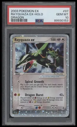 2003 Pokemon EX Dragon Rayquaza EX Holo #97 PSA 10 - Image 1