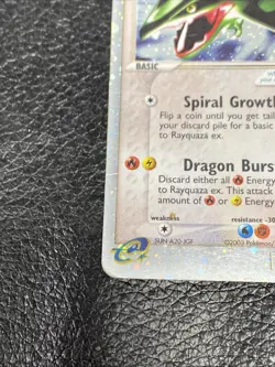 B6 Pokemon TCG Rayquaza EX Dragon Card Ultra Rare 97/97 Holo 2003 W/ Swirl! - Image 5