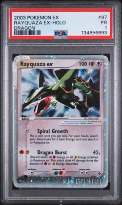 2003 POKEMON EX DRAGON #97 RAYQUAZA EX-HOLO PSA 1 - Image 1