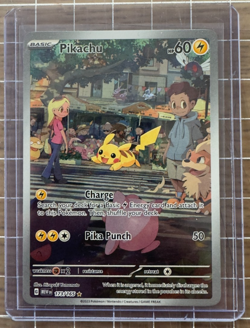 Pokemon Pikachu Scarlet and Violet 151 Holo Card 173/165 Rare SV Illustration NM - Image 3