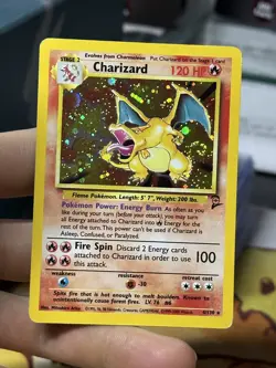 #3 Charizard 4/130 Base Set 2 2000 Holo Rare SWIRL Pokemon Card TCG - Image 3