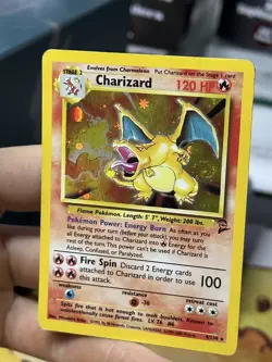 #3 Charizard 4/130 Base Set 2 2000 Holo Rare SWIRL Pokemon Card TCG - Image 5