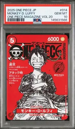 PSA PSA10 Monkey D Luffy One Piece Magazine Vol20 Promo trading card - Image 1