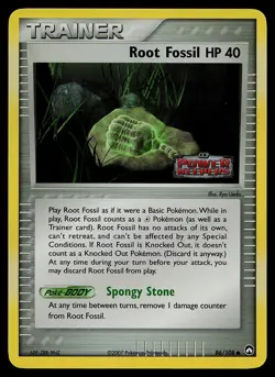 Pokemon Card - Root Fossil Power Keepers 86/108 Common Reverse Holo Stamped - Image 1
