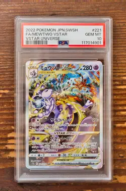 PSA 10 Mewtwo VSTAR SAR 221/172 S12A VSTAR Universe Pokemon Card game 2023 - Image 1