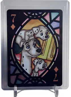 Pongo - 101 Dalmatians 2021 Tenyo Disney Stained Glass Playing Card W/Top Loader - Image 1