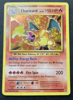 Charizard 11/108 Holo Rare XY Evolutions Pokemon TCG LP (Printer Line Error) - Image 1