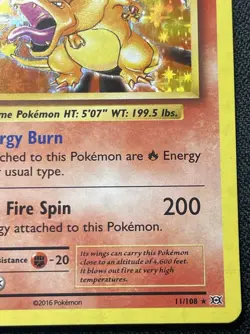 Charizard 11/108 Holo Rare XY Evolutions Pokemon TCG LP (Printer Line Error) - Image 4