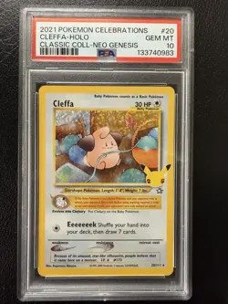 PSA 10 GEM MINT Cleffa 20/111 Celebrations Classic Collection Holo Pokemon 2021 - Image 1
