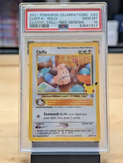 PSA 10 Gem Mint Cleffa 20/111 Celebrations Classic Collection Pokemon Card - Image 1