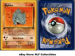 1999 Pokemon, Jungle, #61/64 Rhyhorn, 1st Edition, Common (b) - Image 1