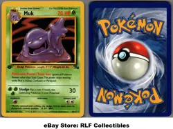 1999 Pokemon, Fossil, #28/62 Muk, 1st Edition, Rare - Image 1