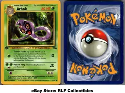 1999 Pokemon, Fossil, #31/62 Arbok, 1st Edition, Uncommon (b) - Image 1