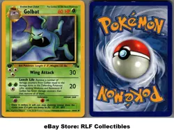 1999 Pokemon, Fossil, #34/62 Golbat, 1st Edition, Uncommon - Image 1