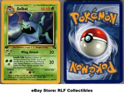 1999 Pokemon, Fossil, #34/62 Golbat, 1st Edition, Uncommon (b) - Image 1