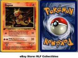 1999 Pokemon, Fossil, #39/62 Magmar, 1st Edition, Uncommon - Image 1