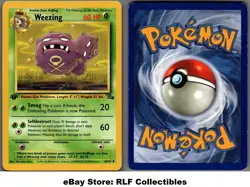 1999 Pokemon, Fossil, #45/62 Weezing, 1st Edition, Uncommon (b) - Image 1
