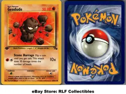 1999 Pokemon, Fossil, #47/62 Geodude, 1st Edition, Common - Image 1