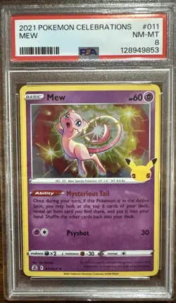 2021 POKEMON CELEBRATIONS #011 MEW PSA 8 - Image 1