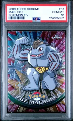 2000 TOPPS CHROME POKEMON T.V. #67 MACHOKE PSA 10 - Image 1