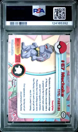 2000 TOPPS CHROME POKEMON T.V. #67 MACHOKE PSA 10 - Image 2
