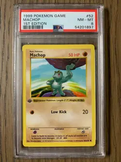 PSA 8 - Pokemon MACHOP - 1st EDITION Shadowless Base Set - 52/102 - Common - Image 1