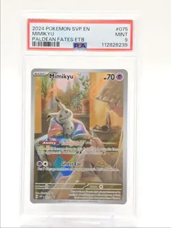 MIMIKYU 2024 POKEMON PALDEAN FATES ETB BLACK STAR PROMO A #075 PSA 9 Q0004 - Image 1