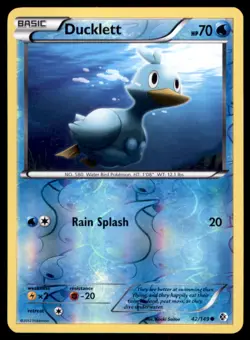 Pokemon TCG Ducklett Black & White - Boundaries Crossed #42 Reverse Holo - Image 1