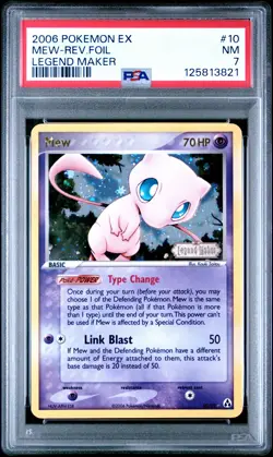 2006 POKEMON EX LEGEND MAKER #10 MEW-REVERSE FOIL PSA 7 - Image 1