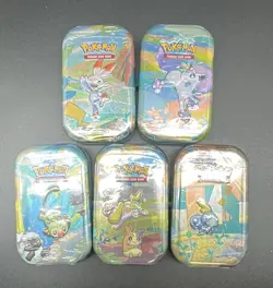 Pokemon TCG Galar Pals Mini Tins Sealed Set of 5 K19 Version Pack Assortment - Image 1