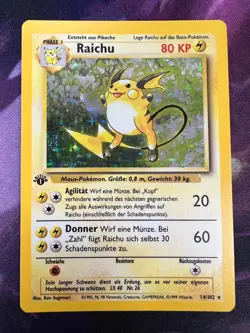 Pokemon TCG Raichu Base Set 14/102 Holo Rare 1st Edition GERMAN - Lightly Played - Image 1